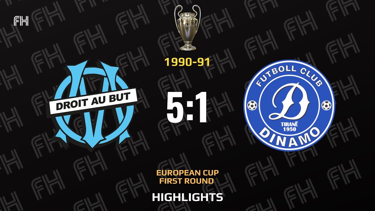 Olimpique Marseille 5-1 Dinamo Tirana ● European Cup 1990-91 ● 1st leg