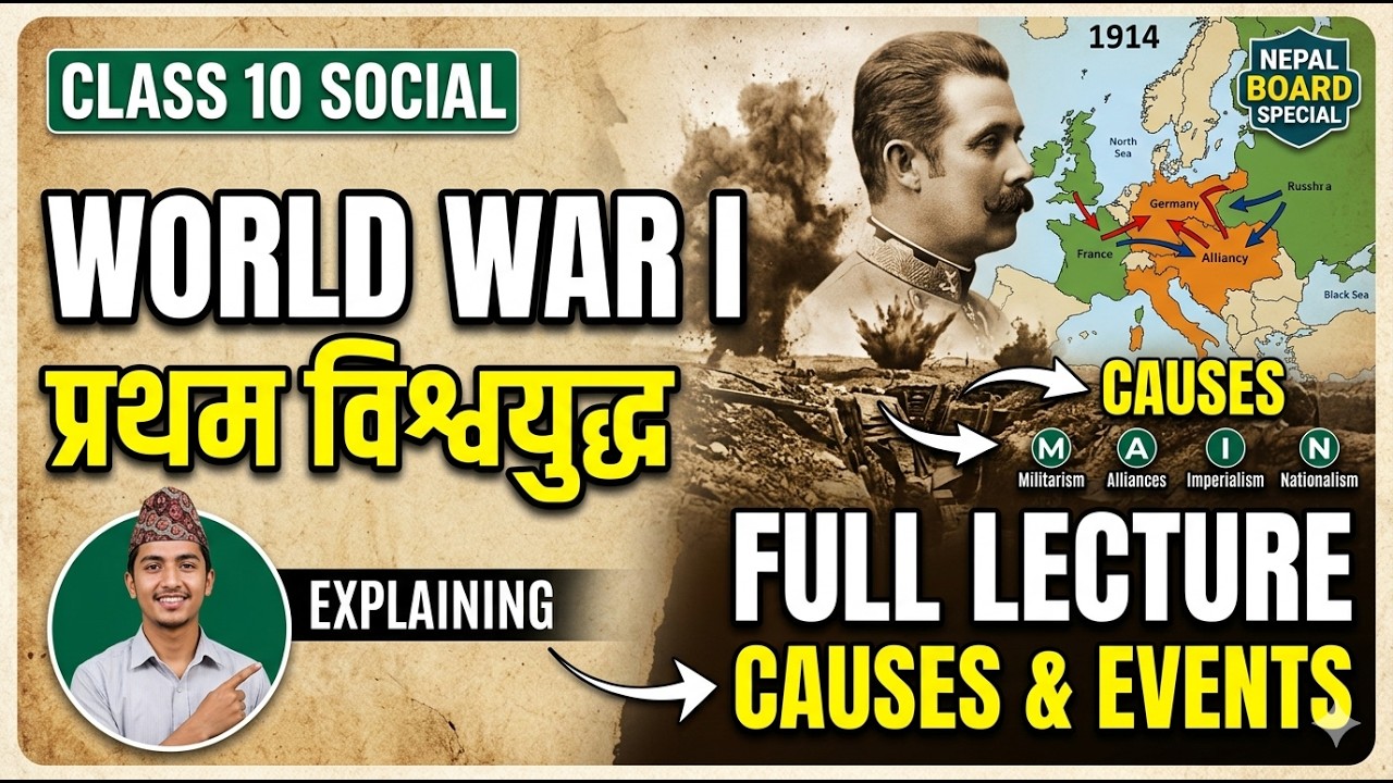 Class 10 Social | World War I (प्रथम विश्वयुद्ध) | Full Lecture | Causes of World War I