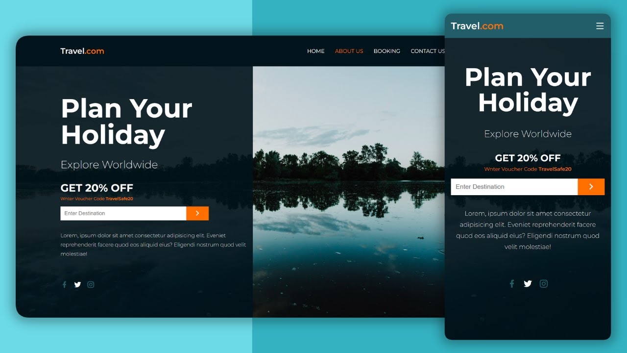 How To Build Travel Website Using HTML CSS And JavaScript