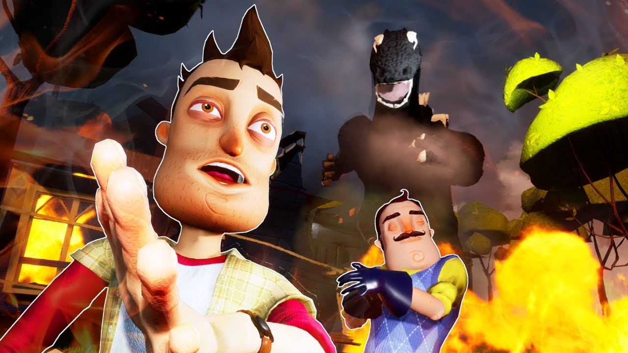 MY NEW NEIGHBOR GODZILLA - Hello Neighbor Mod