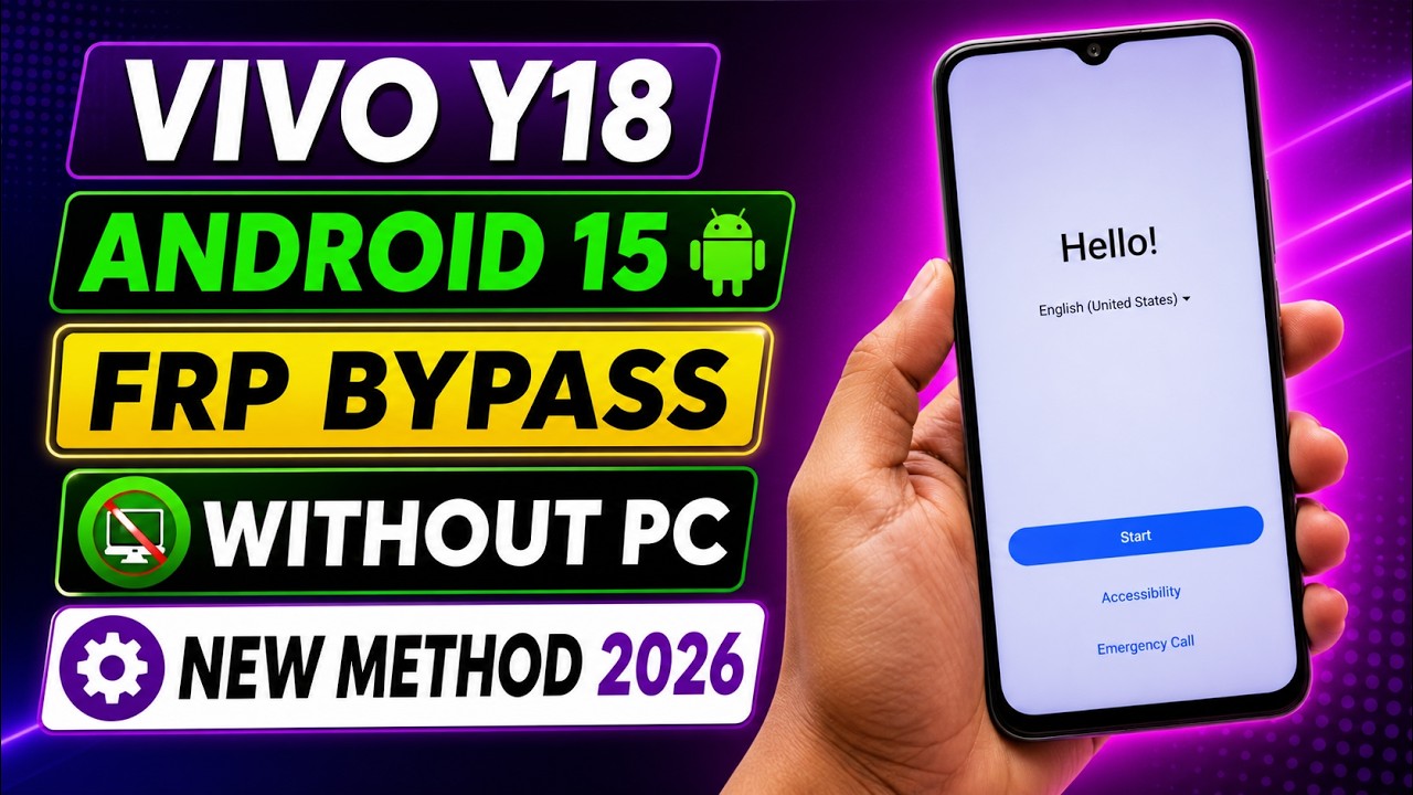 Vivo Y18 FRP Bypass 2026 Android 15 | Vivo Y18 FRP Unlock Android 15 New Security | Without PC