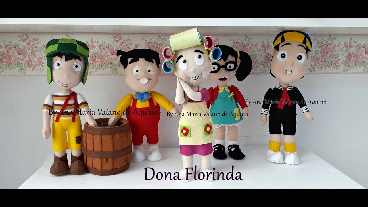 Boneca Dona Florinda em Feltro com Molde e Passo a Passo