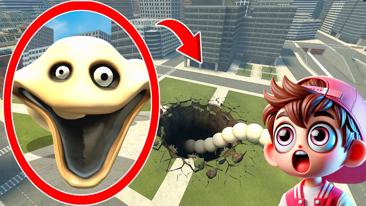 Мой дрон снял на видео голодного червя из Roblox в реальной жизни в Garry's Mod.