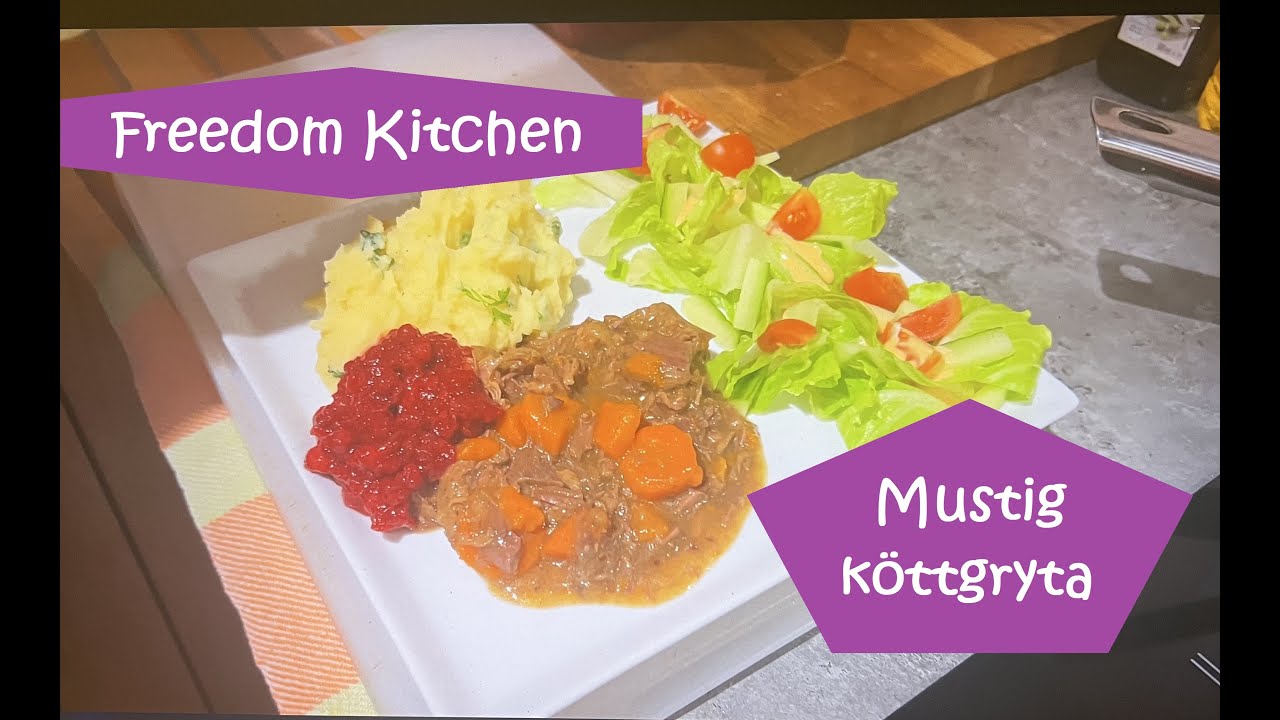 Freedom Kitchen - Mustig KÖTTGRYTA med POTATISMOS gjord på MANDELPOTATIS, PALEOLINGONSYLT till.