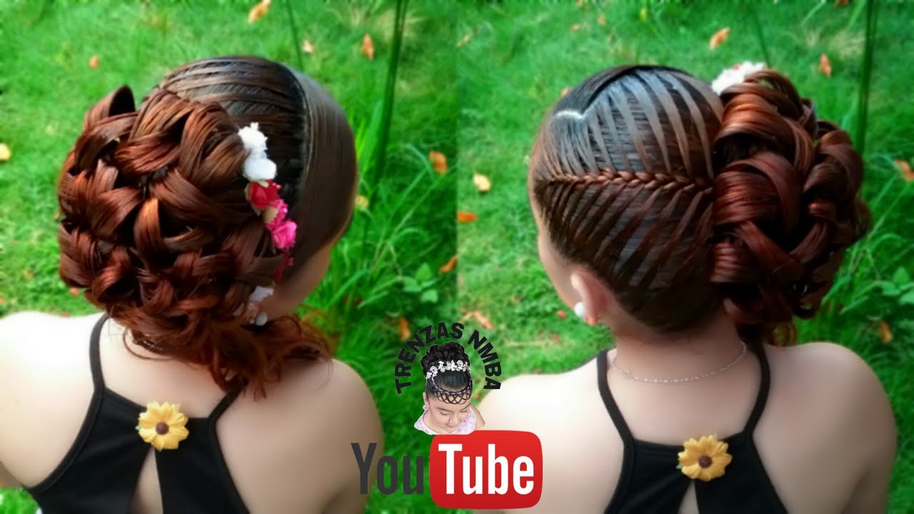 PEINADO ELEGANTE RECOGIDO DELADO FÁCIL👸|TRENZA Y BUCLES | GRADUACIONES BODAS NOVIAS XV 15 AÑERAS