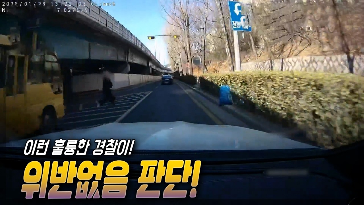 26665회.   직진 중 좌측 안전지대에 주차되어 있던 버스 앞에서 갑툭튀 한 보행자 사고
