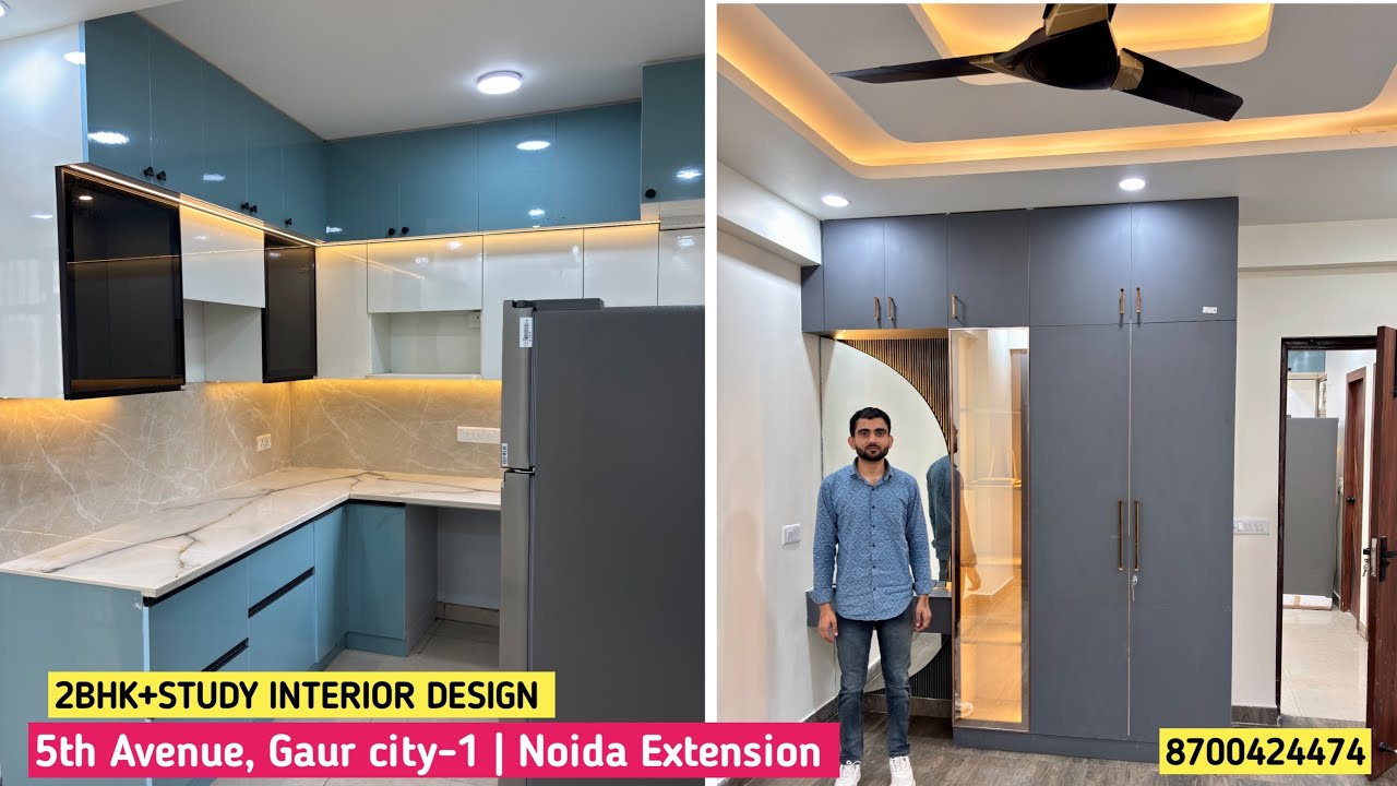 Gaur city  2bhk+Study interior design in noida extension