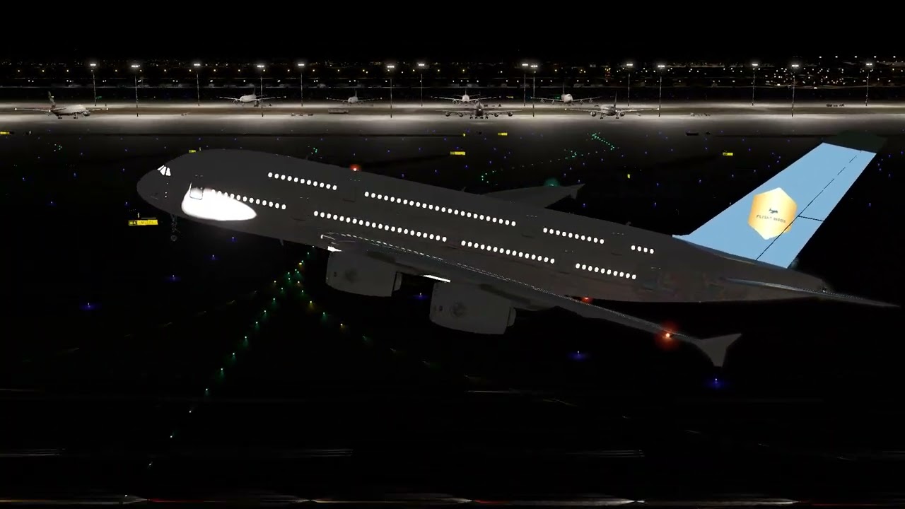 FLIGHT BIRDS AIRBUS A380-800 TAKEOFF HAMAD AIRPORT DOHA
