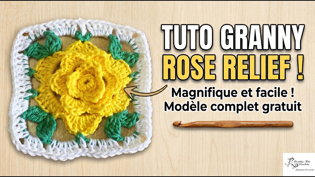 Tuto granny avec rose au crochet @Alextitia Tuto Crochet