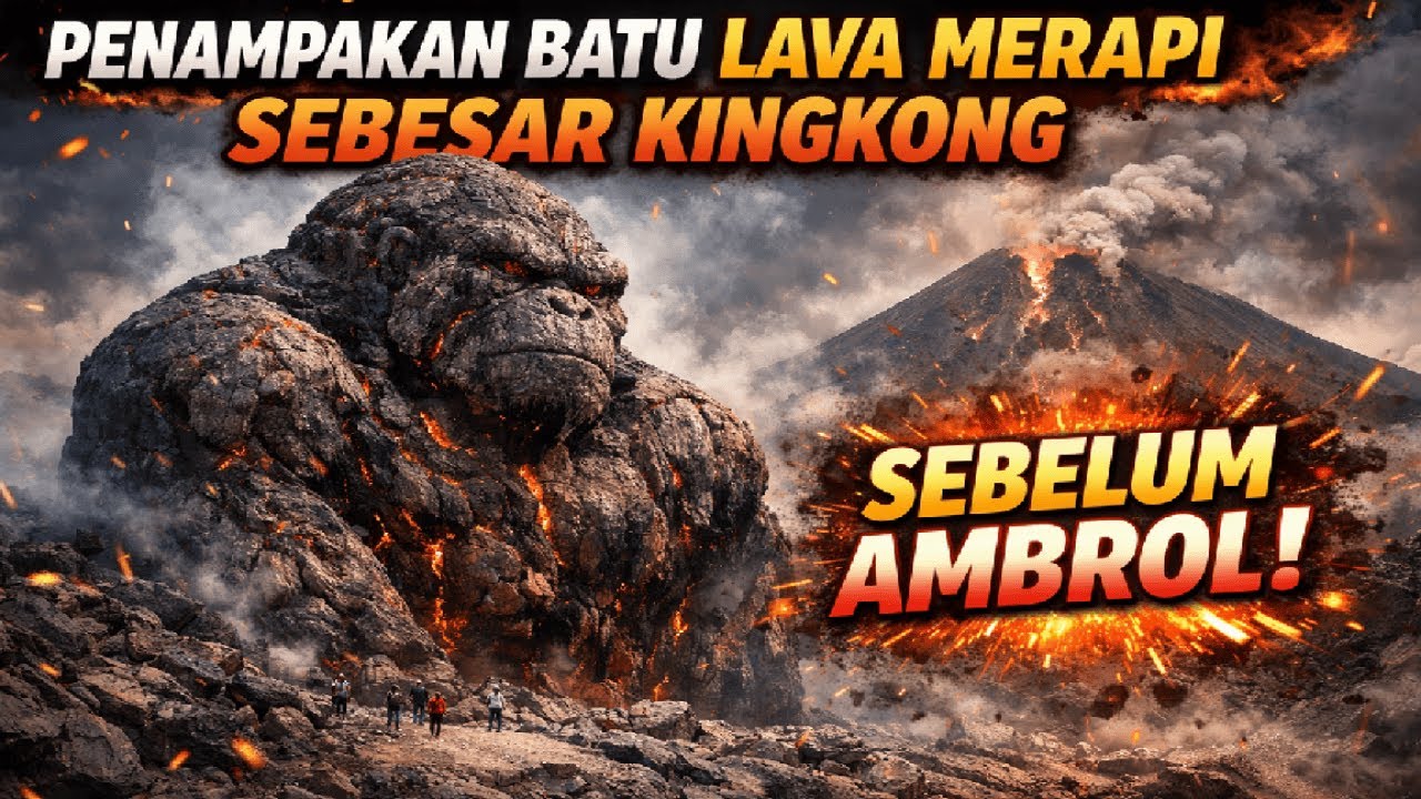 PENAMPAKAN BATU LAVA MERAPI SEBESAR KINGKONG SEBELUM AMBROL 🌋🔥