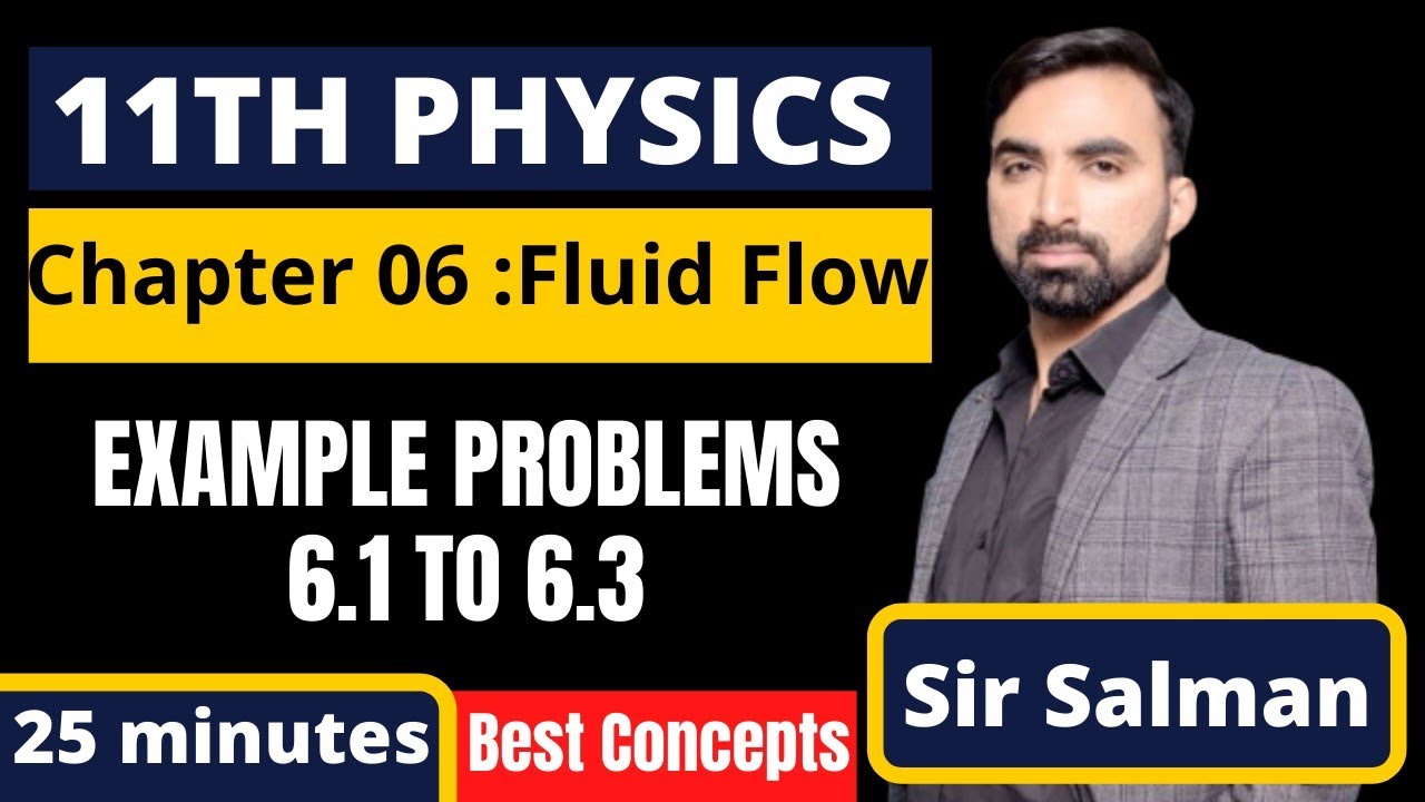 Example Problems 6.1 to 6.3 | 11th Class Physics | Chapter 6 | Fluid Dynamics | Haytham Academy