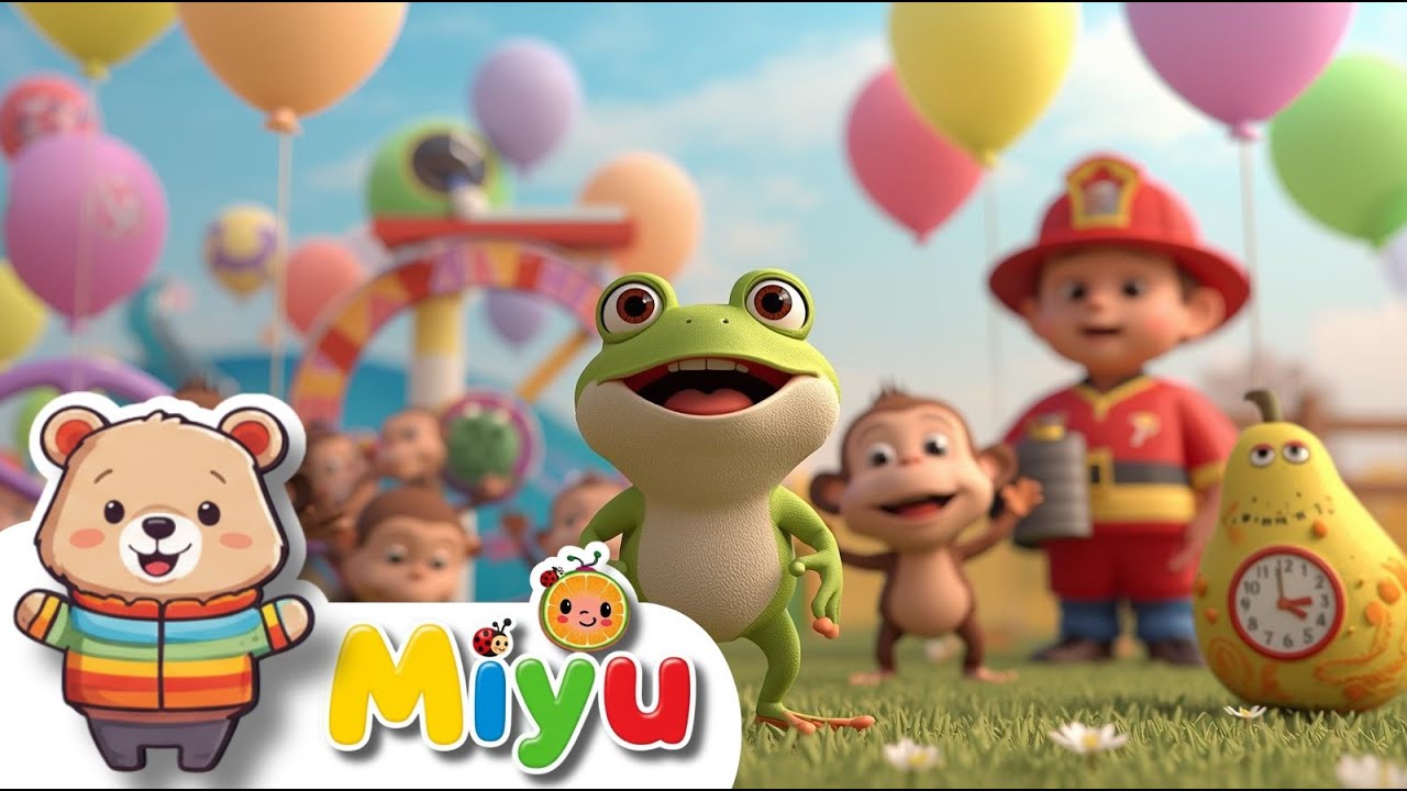🌈🐵 Ontdek de Magie van Kleuren & Dieren met Miyu Kinderliedjes! De Kleur Groen & Vrolijke Apen 🎵✨