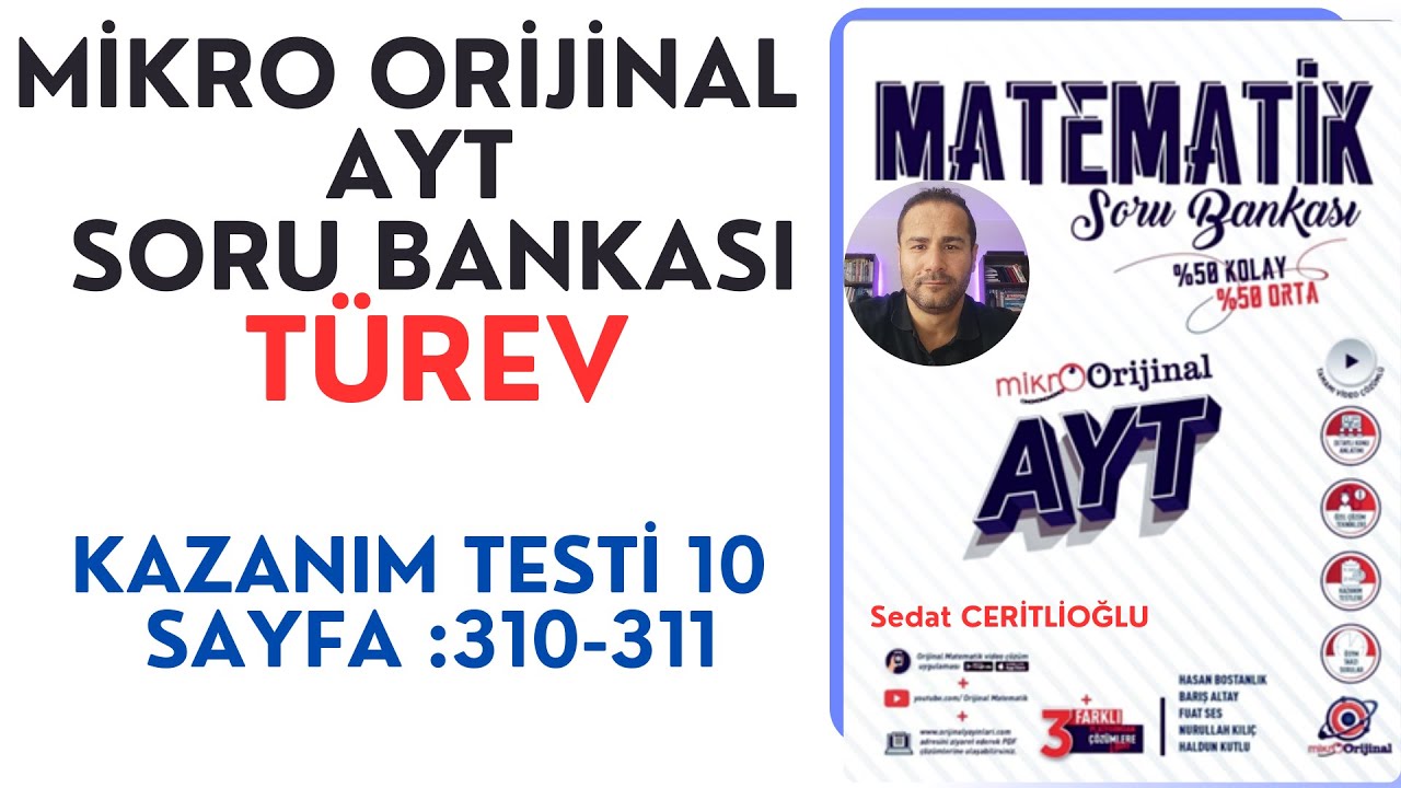 TÜREV | MİKRO AYT SORU BANKASI SYF: 310-311 | #orijinalmatematik  #mikroorijinal # yks2025