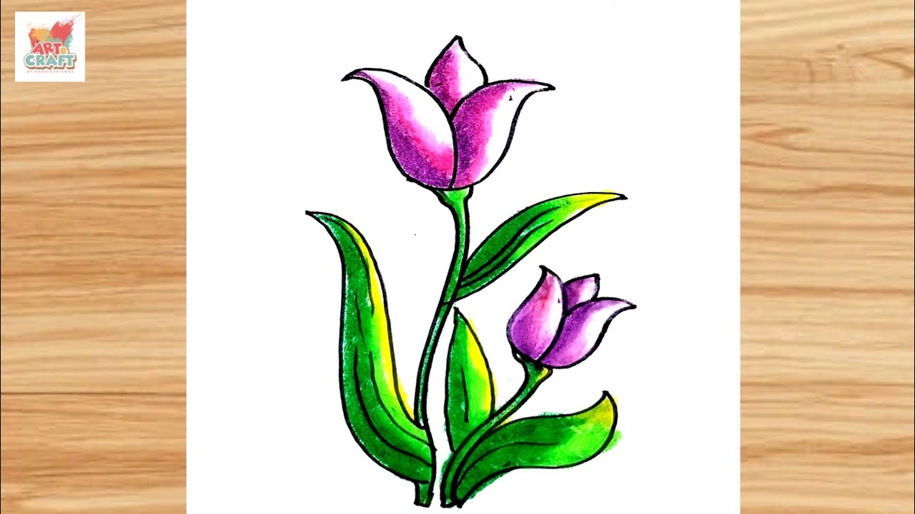 Beautiful Flower Drawing with Colour। ফুল রং করার সহজ কৌশল 