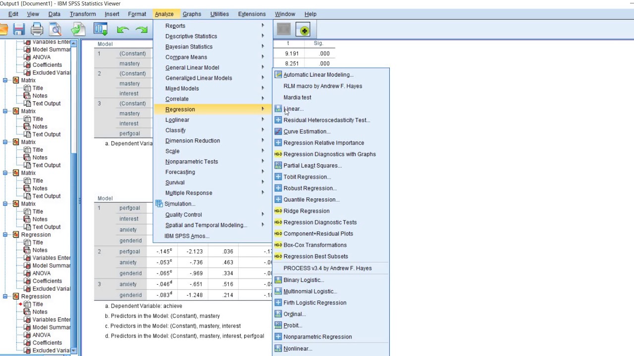 Forward, backward, and stepwise multiple regression options in SPSS (July 2020)
