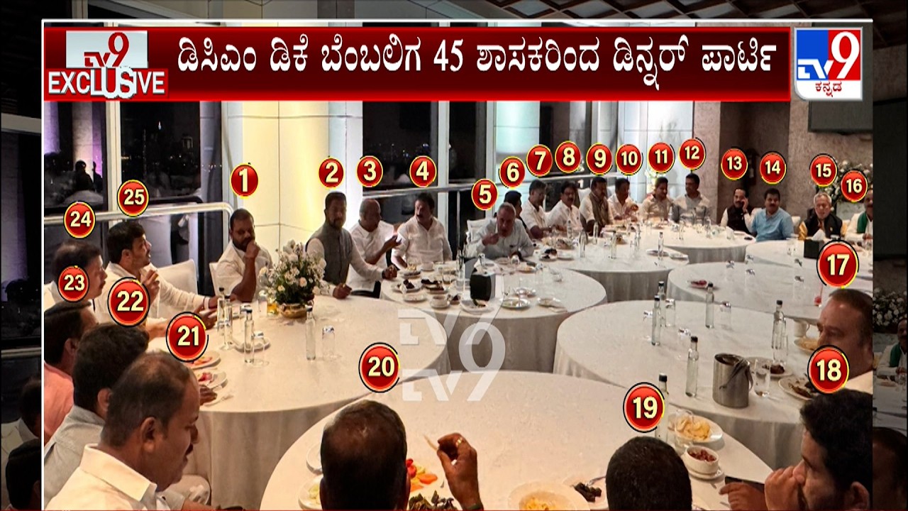 Congress Leaders Dinner Party: ಡಿ.ಕೆ.ಶಿವಕುಮಾರ್ ಬೆಂಬಲಿಗ ಶಾಸಕರಿಂದ ಡಿನ್ನರ್ ಪಾರ್ಟಿ ಸಿಎಂ ಬದಲಾವಣೆ ವಿಚಾರ