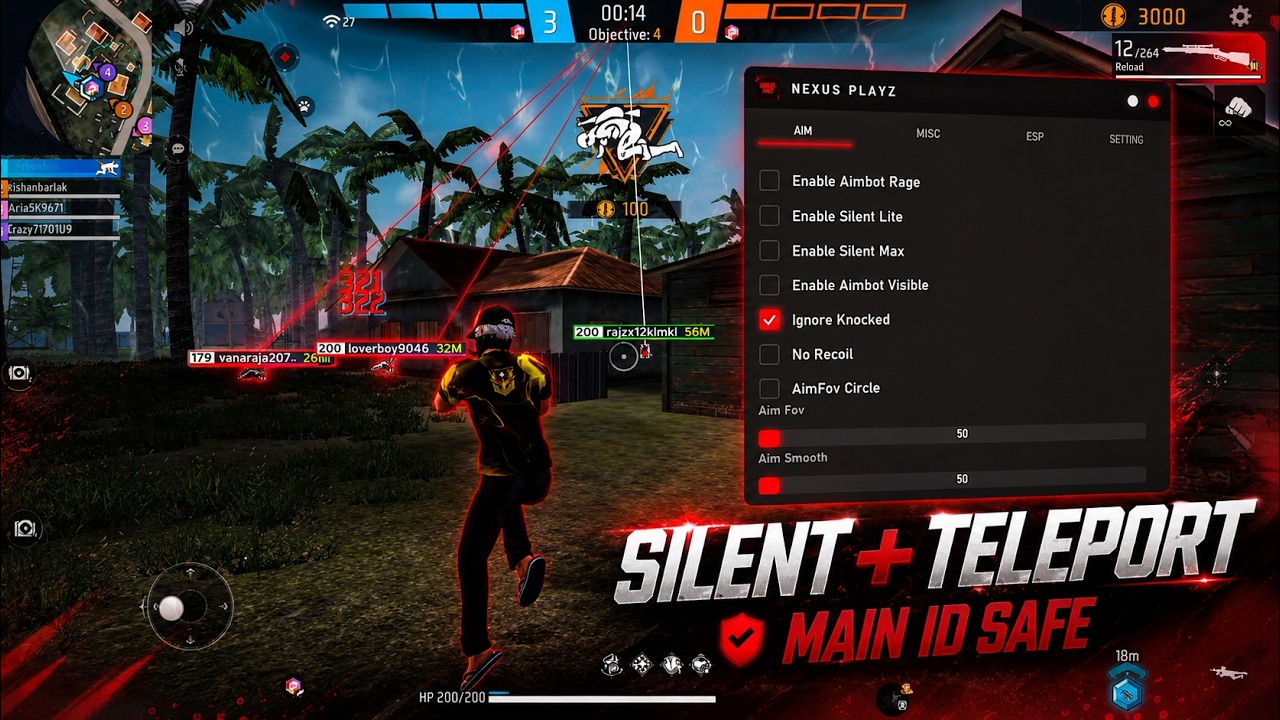 FREE FIRE PC PANEL OB54 🎯 SILENT FLY KILL TELEPORT  | EVERY DAY FREE PANEL FOR ALL SERVER SAFE ✅