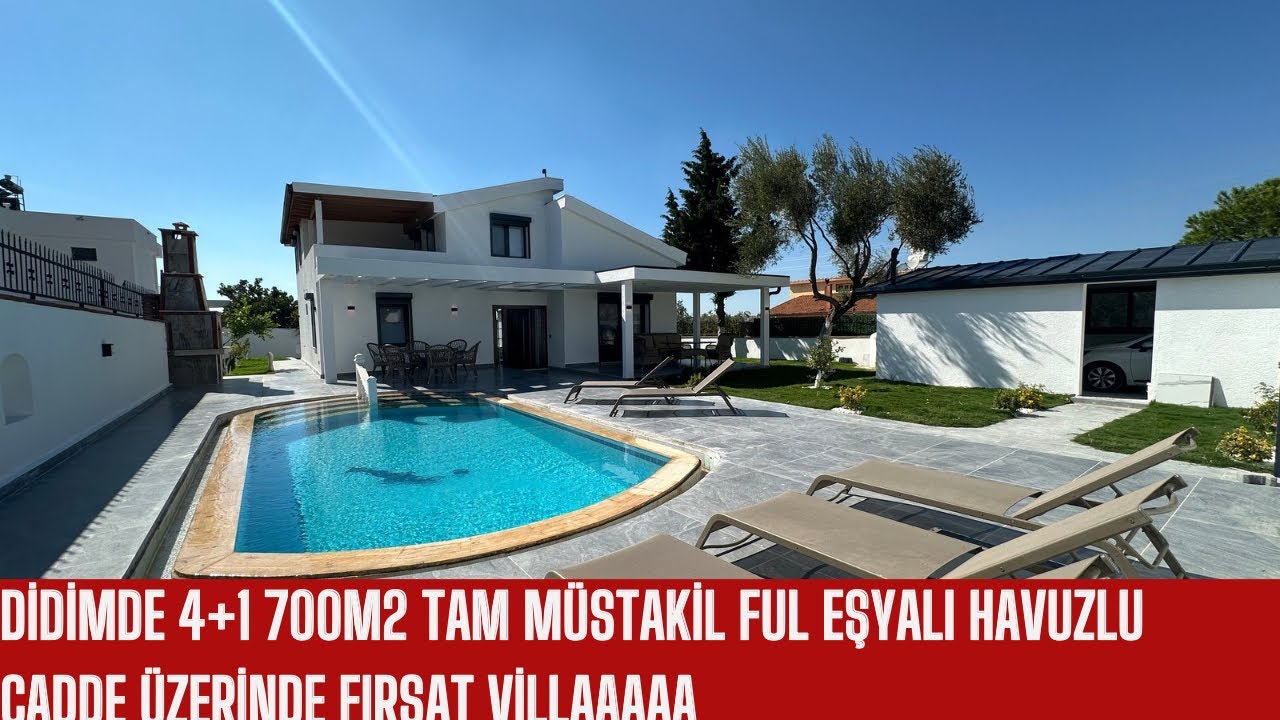 DİDİMDE 700m2 ARSA İÇİNDE TAM MÜSTAKİL FUL EŞYALI HAVUZLU VİLLA #didim #didimaltinkum #villa 