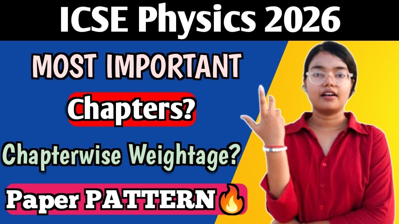 ICSE 2026 PHYSICS: Most IMPORTANT Chapters & Chapterwise Marks Distribution & Weightage🔥 | Class 10
