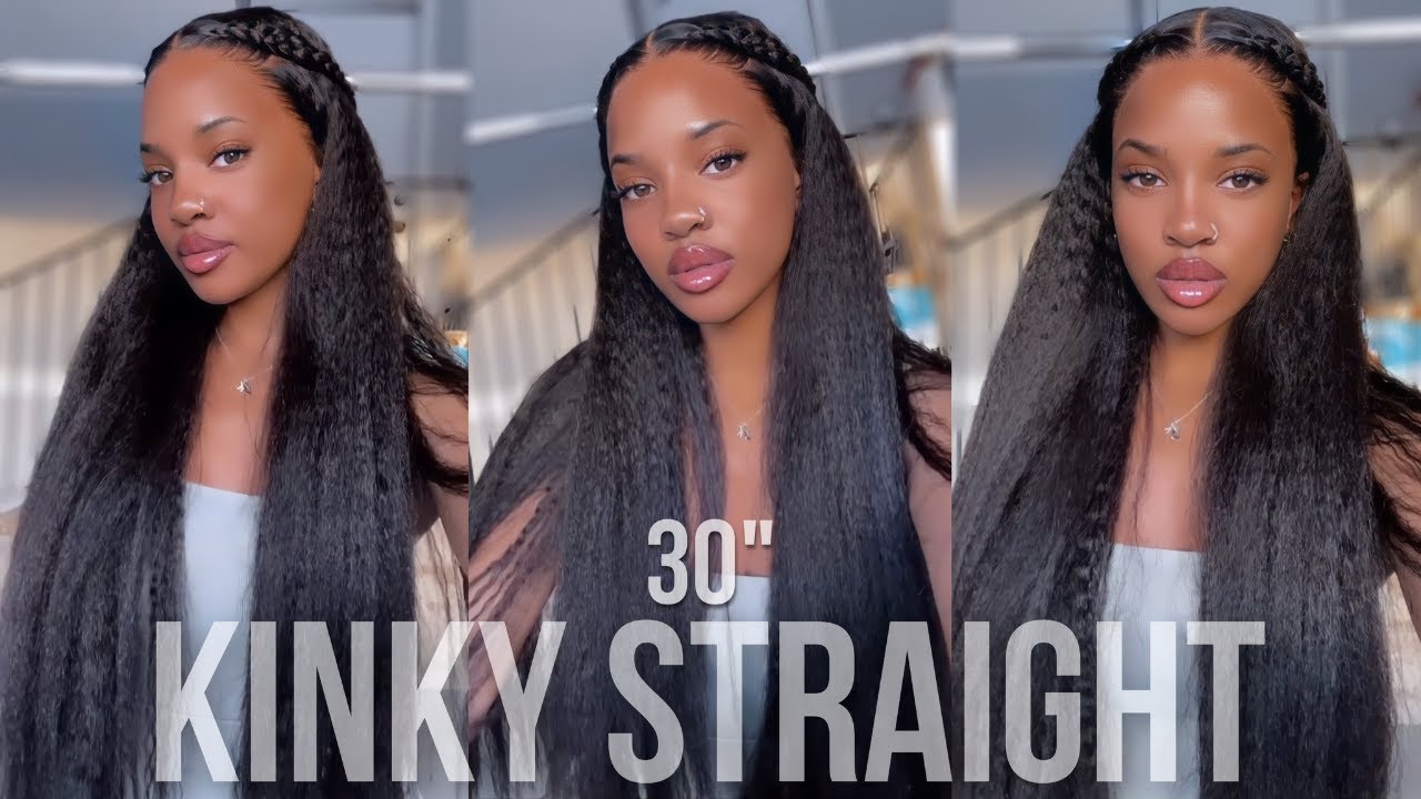 BOMB 30 INCH KINKY STRAIGHT INSTALL+STYLE 🤍 | ISEE Hair 💕