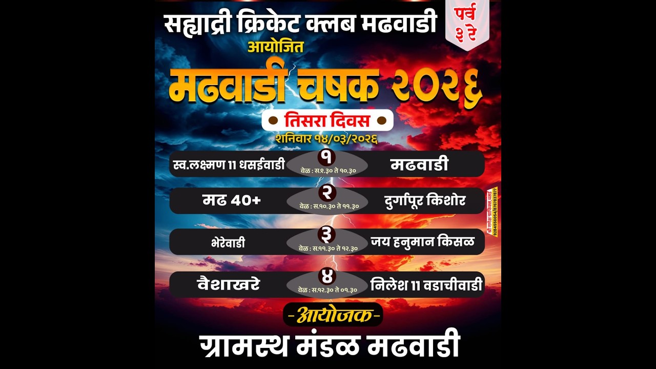 // DAY 3 // सह्याद्री स्पोर्ट्स क्लब मढवाडी आयोजित - मढवाडी चषक -२०२६