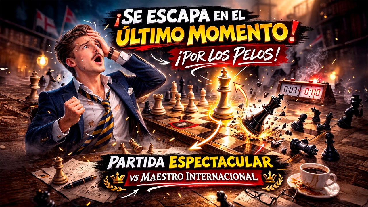 👉 ¡El Capa se ESCAPA por los pelos! Partida brutal vs Maestro FIDE (el SECRETO de los JAQUES)