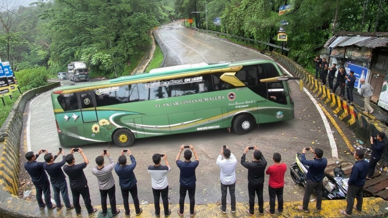 MOMEN LANGKA‼️BIKIN HEBOH BISMANIA.., DUA UNIT BUS ALS NYASAR KE TANJAKAN EXTRIME SITINJAU LAUIK