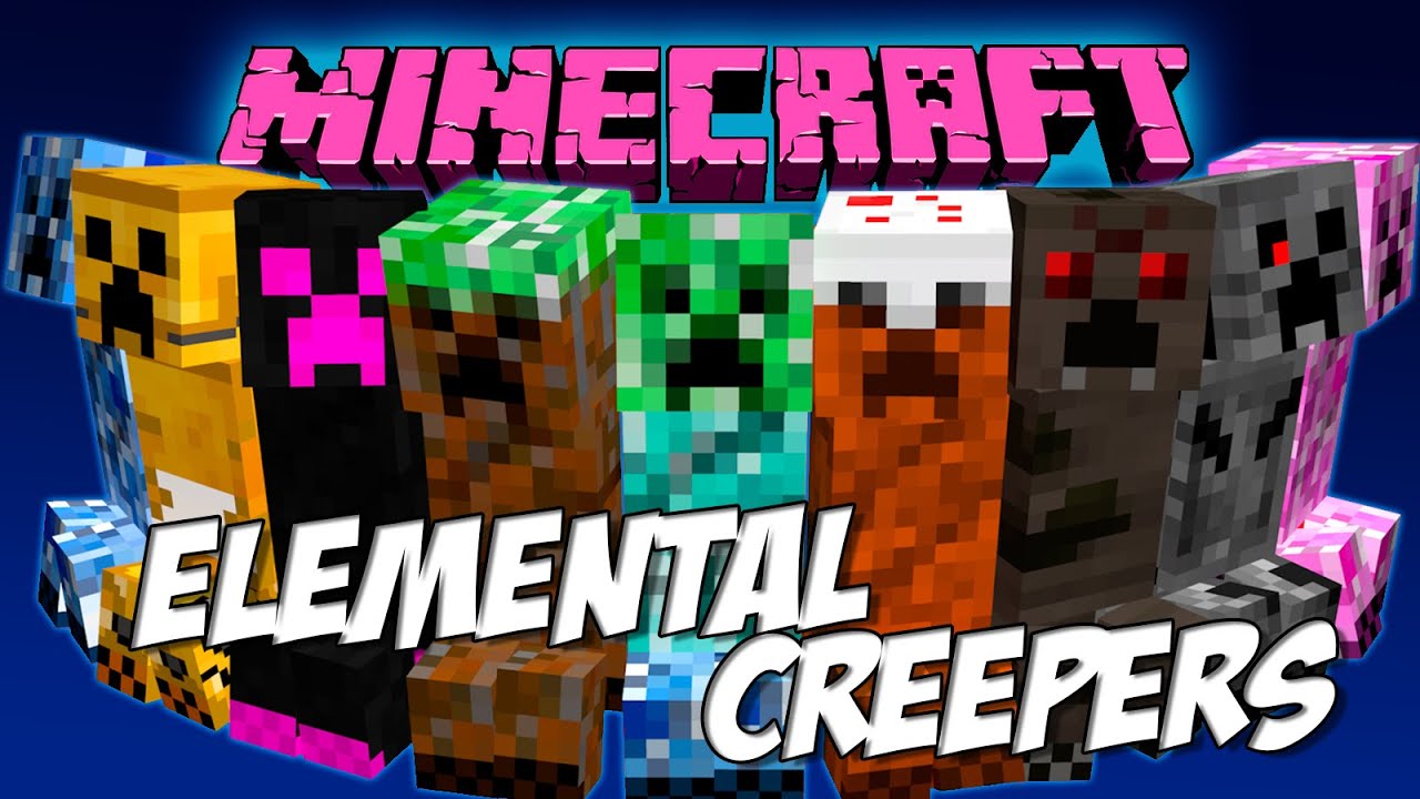 ELEMENTAL CREEPERS MOD MINECRAFT ESPAÑOL | Creepers elementales y randoms