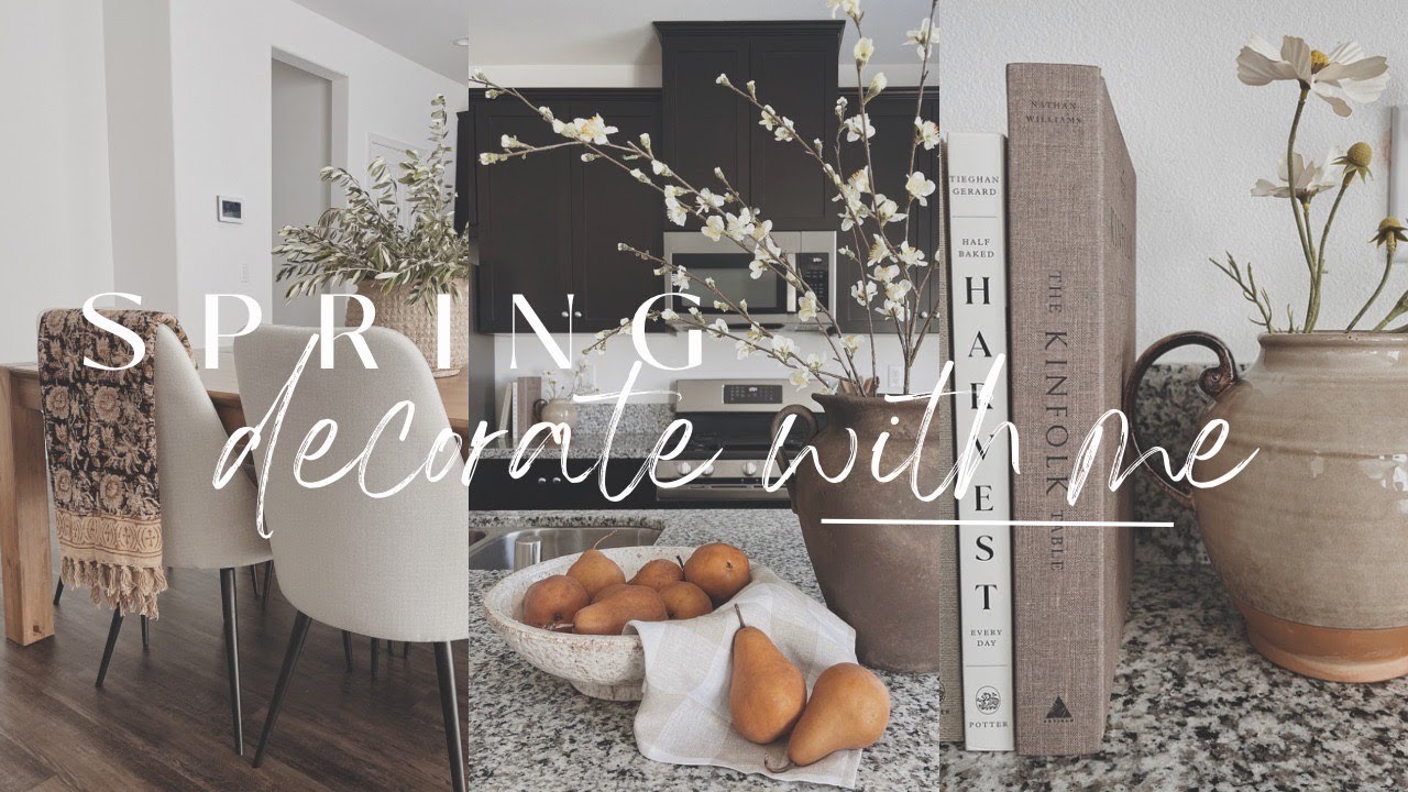 Spring Decorate With Me 2023 || Kitchen & Dining || Minimal & Neutral
