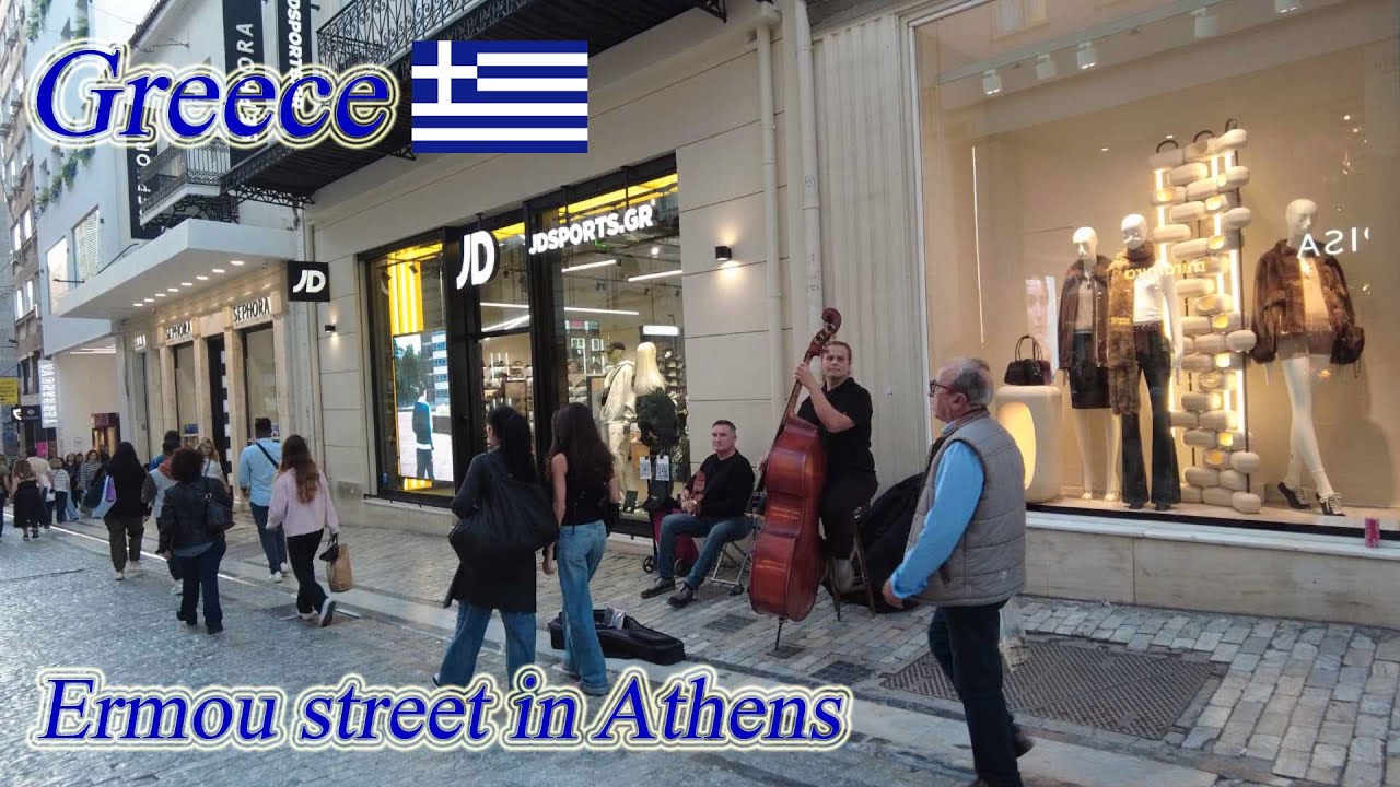 Walking in Greece. Ermou street in Athens. ORANGE ua