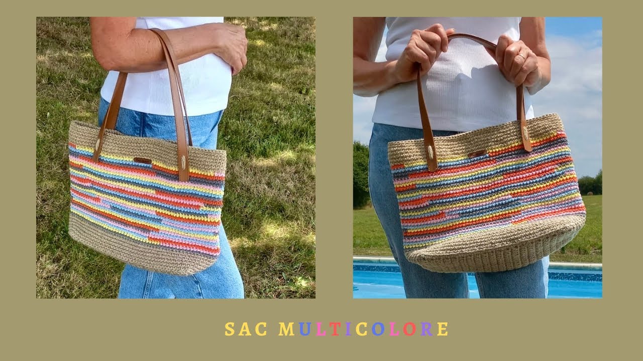 Comment faire un sac avec des restes de fils cordon🌈 // Tuto crochet facile pour débutants