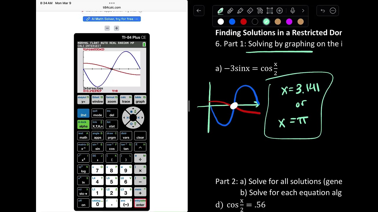 Unit 15: Trig Solving - General Solutions & Restricted Domain with a Calculator