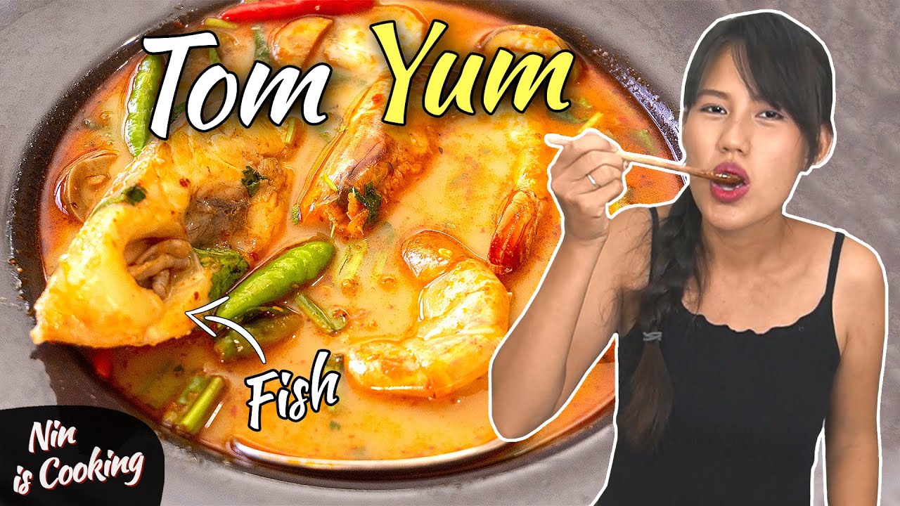 Easy TOM YUM Soup Recipe With FISH • Tom Yum Pla • Nin is Cooking