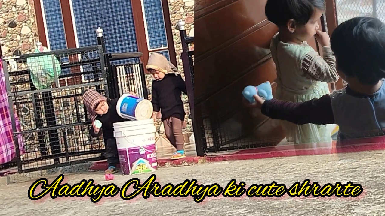 Aadhya Aradhya ki cute shrarte 😂😉#minivlog #dailyvlog #keepsupporting