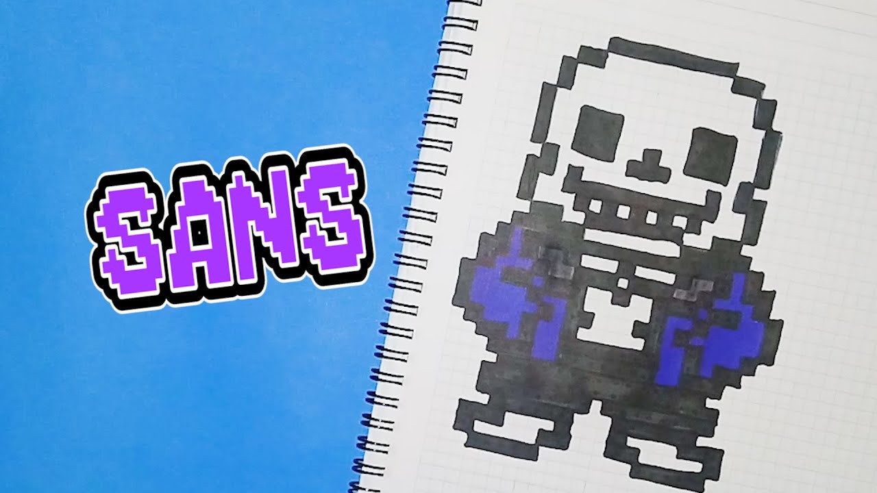 COMO DIBUJAR A SANS UNDERTALE PIXEL ART - PIXELADOS