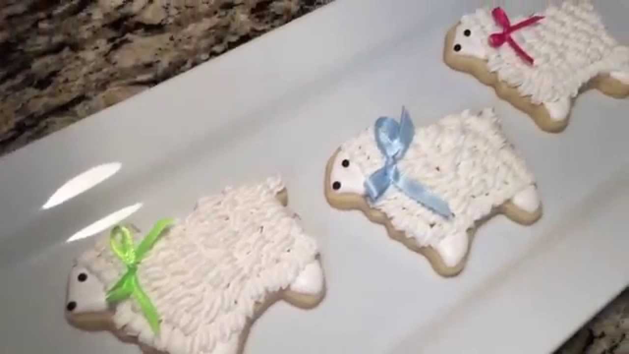 Easter Or Baby Shower Sheep Cookies (How To)