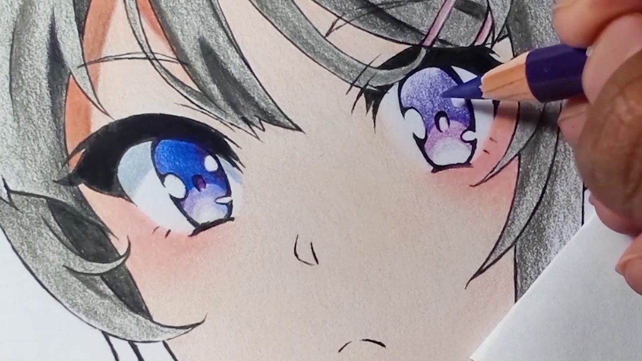 How to Draw/Color Anime Eyes | Real time Coloring tutorial