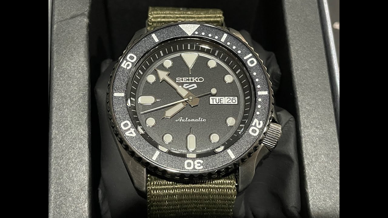 Seiko 5 Sports Green Nylon Strap Automatic Watch