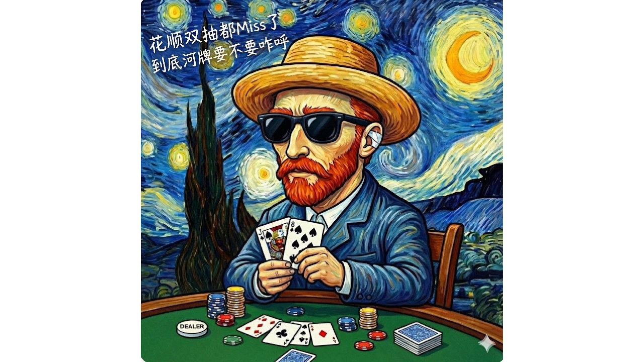 花顺双抽河底Miss 到底要不要Bluff? - PokerVlog1