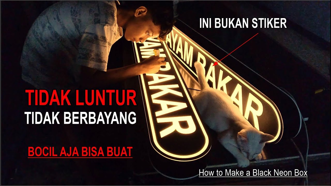 Neon Box KEREN   !!! Anak SD pun Bisa Buat  // How to Make a Black Neon Box