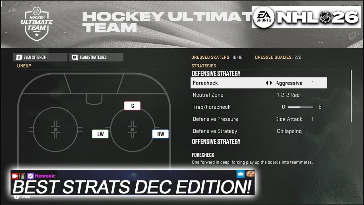 ЛУЧШИЕ СТРАТЕГИИ И НАСТРОЙКИ (ДЕКАБРЬ) I NHL 26 HUT