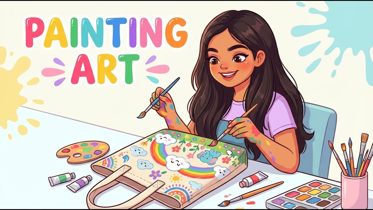 Turning a Simple Jute Bag into a Cute & Colorful Art 🎨 | Elephant Painting