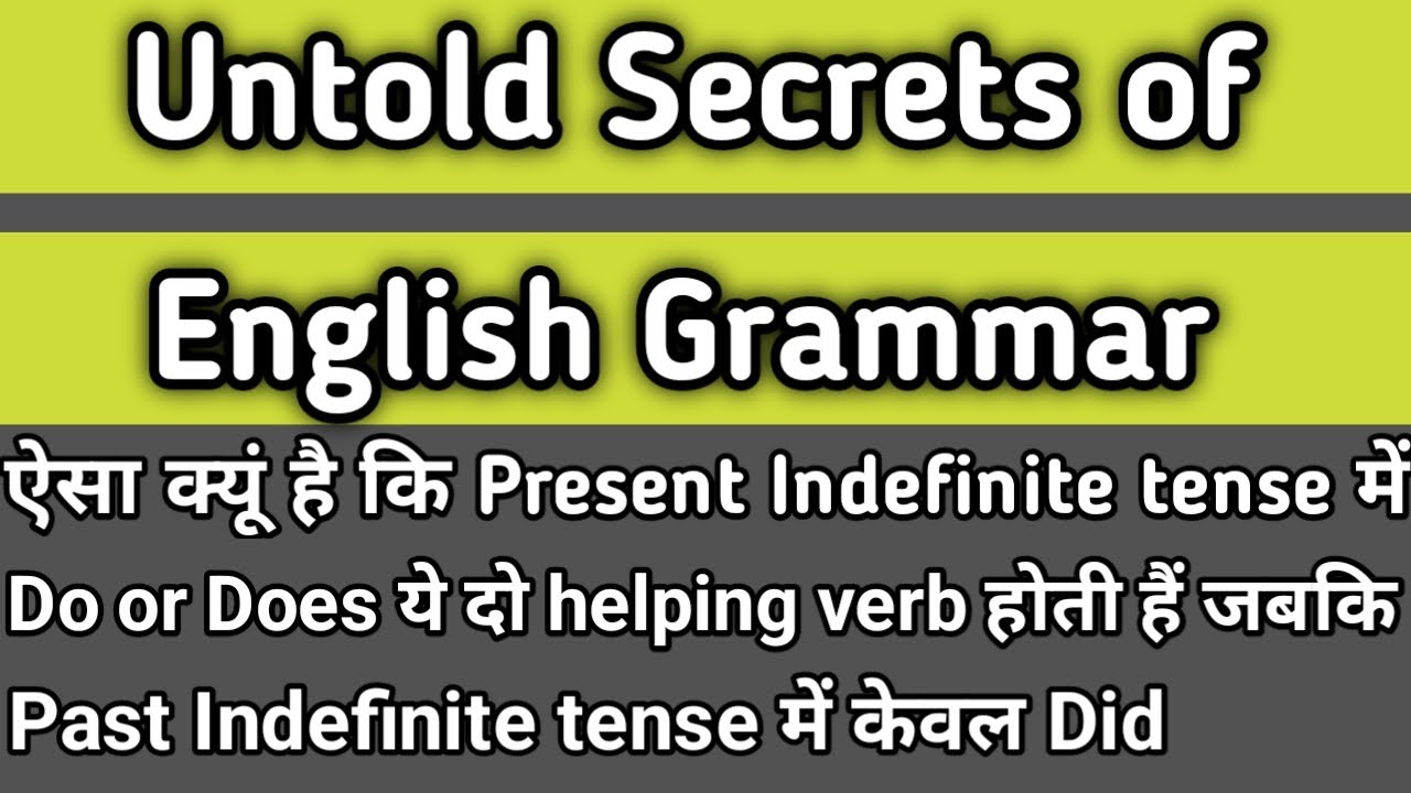 Why helping verb DID is alone in the past indefinite tense