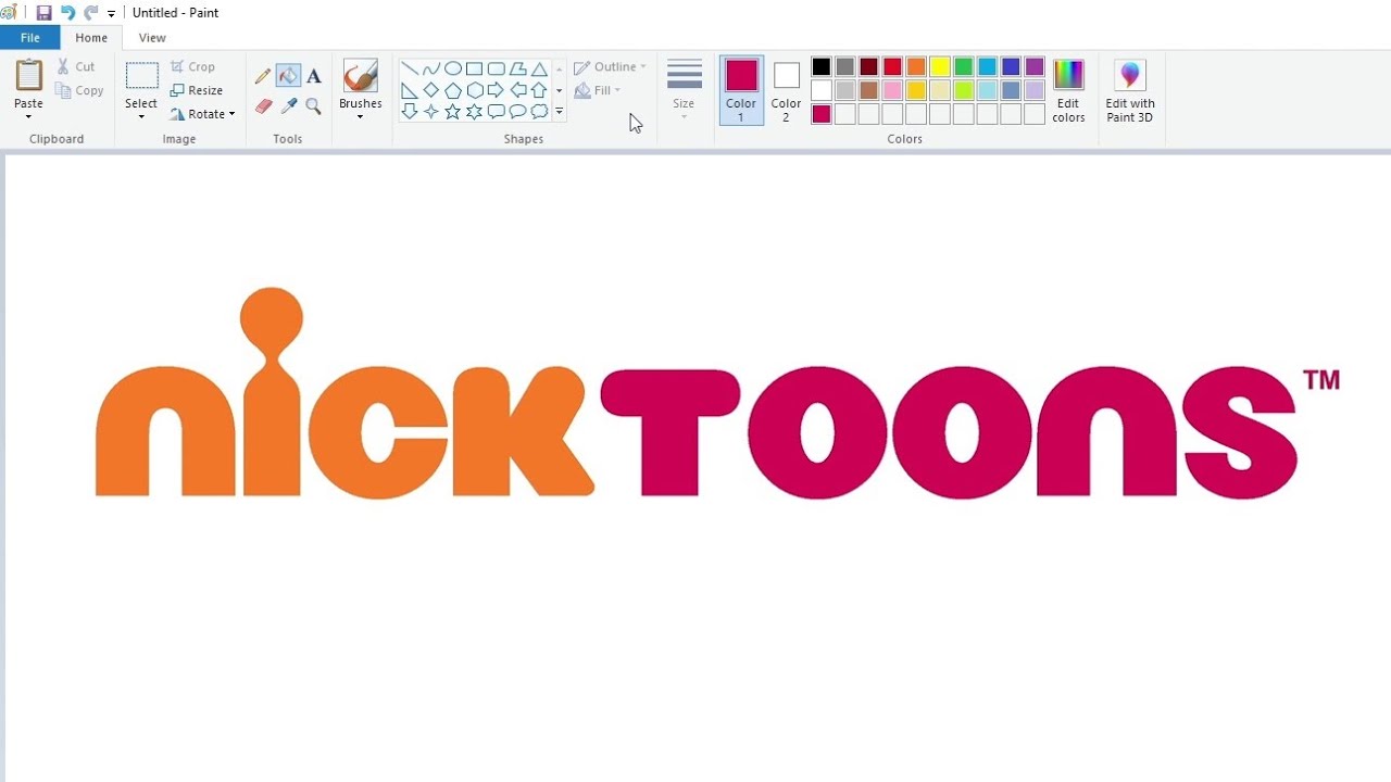 How to draw the Nicktoons logo using MS Paint | How to draw on your computer