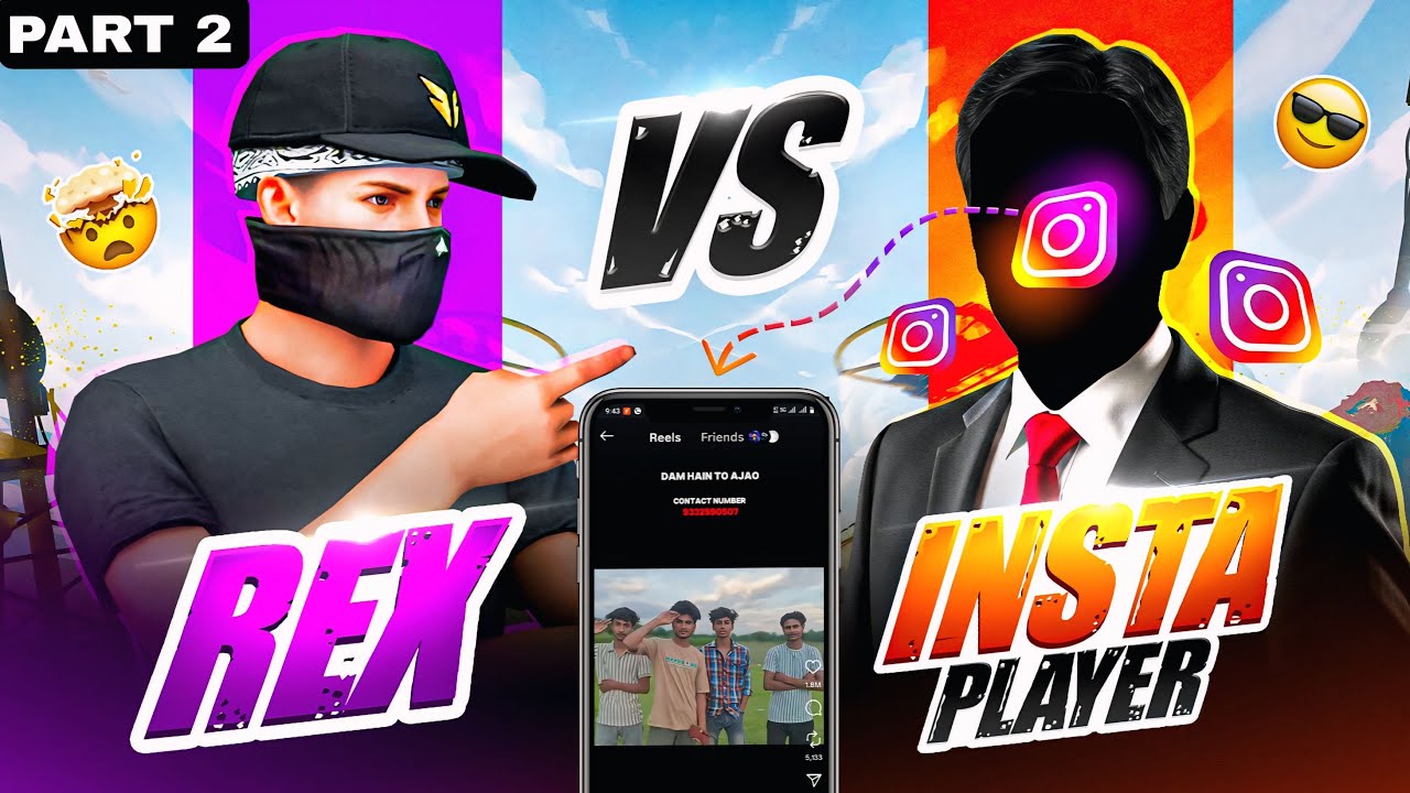 ( PART 2 ) CHAPRI INSTAGRAM FF PLAYER CHALLENGE ME 😡 1 VS 4 🥵 REX GAMING