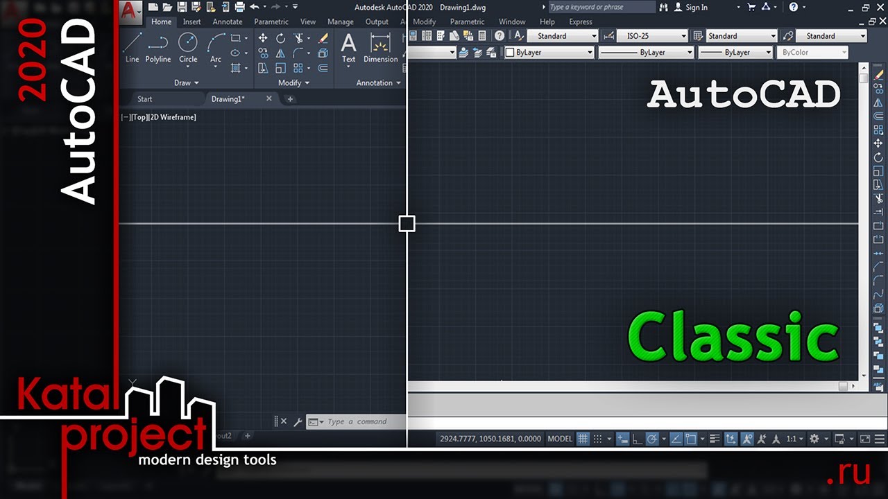 Настройка интерфейса или как вернуть AutoCAD классический вид | Урок AutoCAD | KatalProject