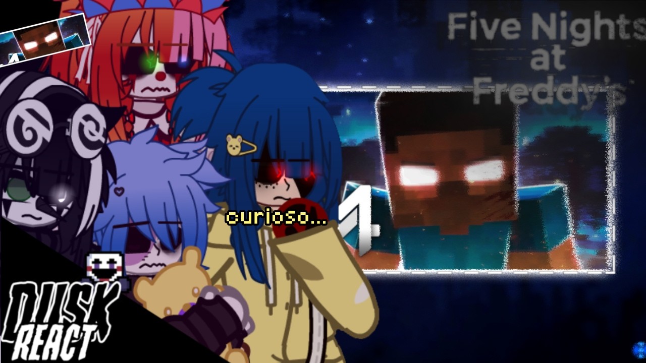 FNAF React Herobrine { - Sua Pele & Olhos Brancos I ‪‪‪‪@M4rkim  Minha A'U } Especial Haloween 🎃🕸