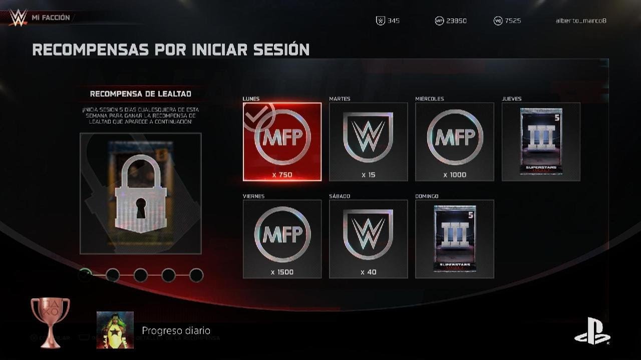 WWE 2K25 PS5 Trofeo Progreso diario