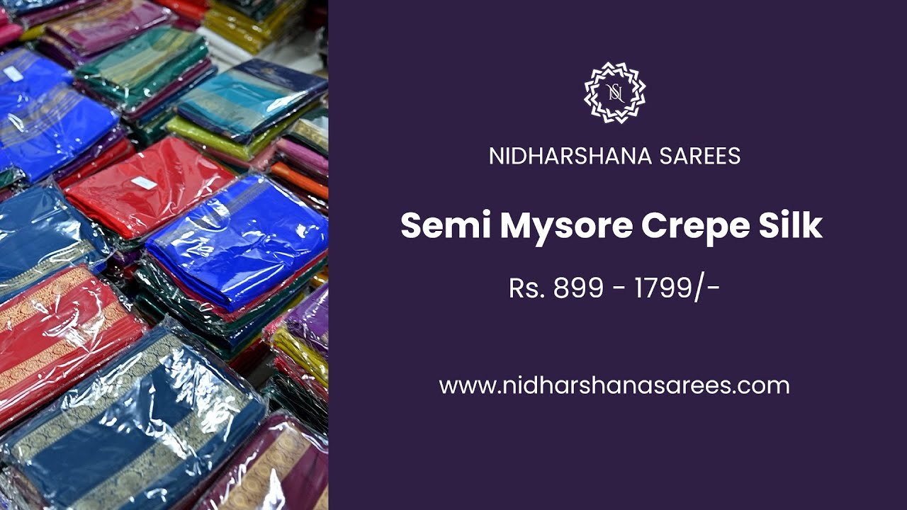 EXCLUSIVE SEMI MYSORE CREPE SILK SAREE FOR YOU!VISIT OUR STORES TO BUY