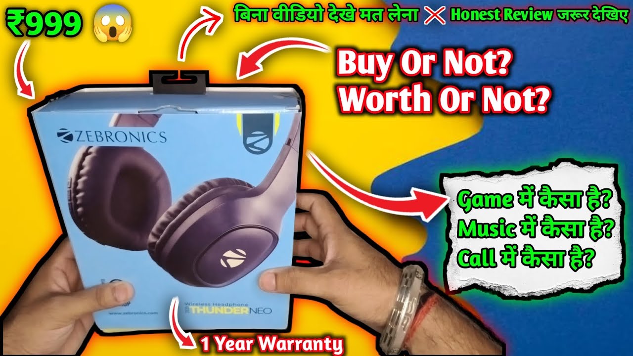 Zebronics Thunder Neo Wireless Over Ear Headphone Unboxing & Review🔥| Best Headphones 2025⚡